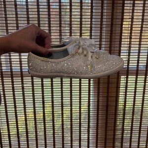 Kate Spade White Glitter Sneakers